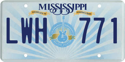 MS license plate LWH771