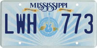 MS license plate LWH773