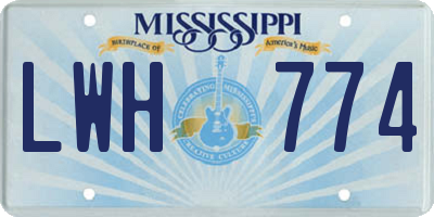 MS license plate LWH774