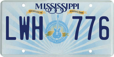 MS license plate LWH776