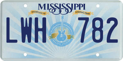 MS license plate LWH782