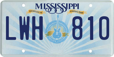 MS license plate LWH810