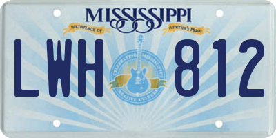 MS license plate LWH812