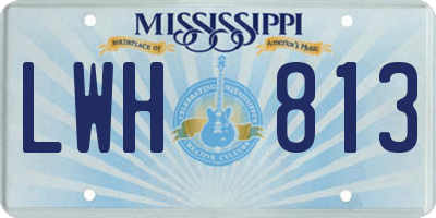 MS license plate LWH813