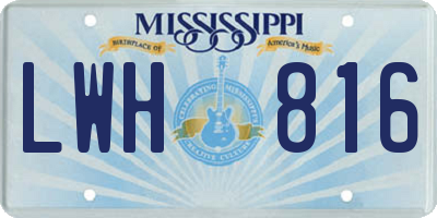 MS license plate LWH816