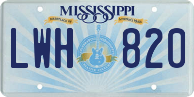 MS license plate LWH820