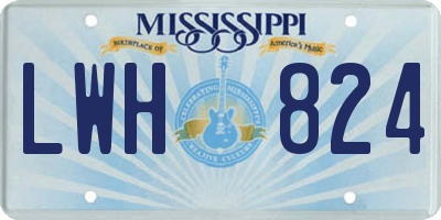 MS license plate LWH824