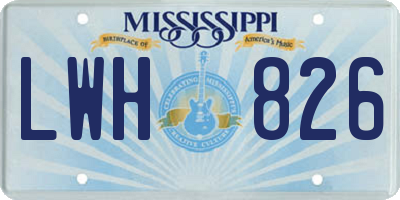 MS license plate LWH826