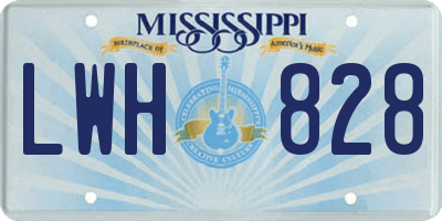 MS license plate LWH828