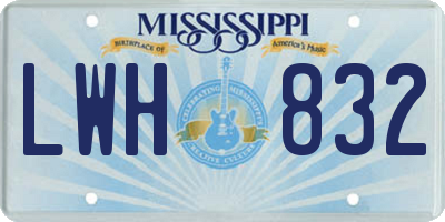 MS license plate LWH832