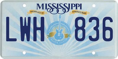 MS license plate LWH836