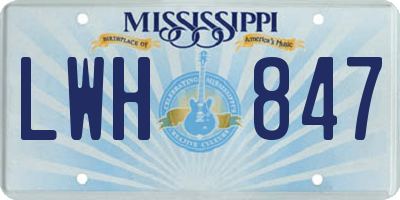 MS license plate LWH847