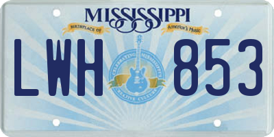 MS license plate LWH853