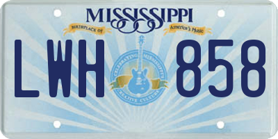 MS license plate LWH858