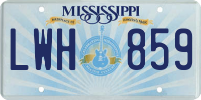 MS license plate LWH859