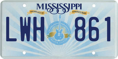 MS license plate LWH861