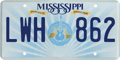 MS license plate LWH862