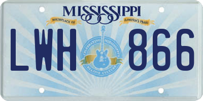 MS license plate LWH866