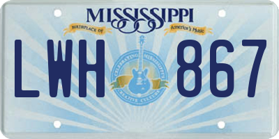MS license plate LWH867