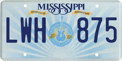 MS license plate LWH875