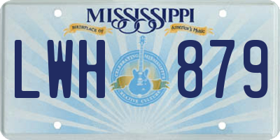 MS license plate LWH879