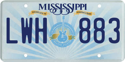 MS license plate LWH883