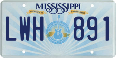 MS license plate LWH891