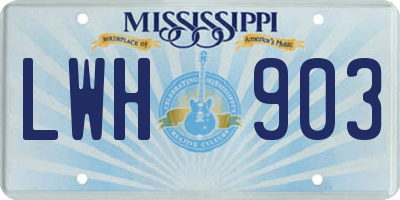 MS license plate LWH903