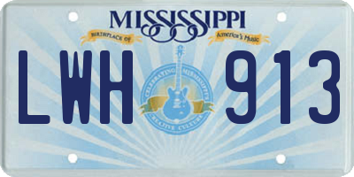 MS license plate LWH913