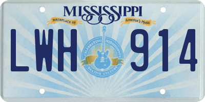 MS license plate LWH914
