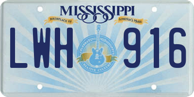 MS license plate LWH916