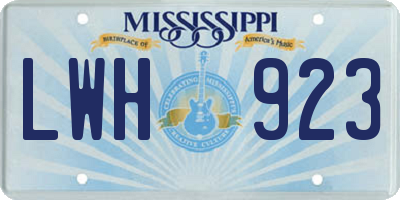 MS license plate LWH923