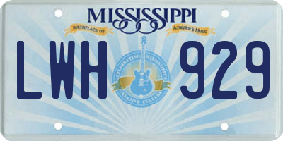 MS license plate LWH929