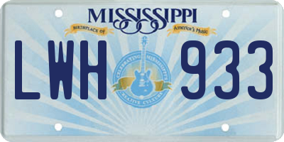 MS license plate LWH933