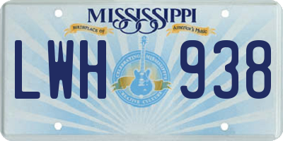 MS license plate LWH938