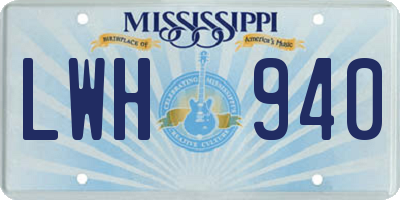 MS license plate LWH940