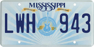 MS license plate LWH943