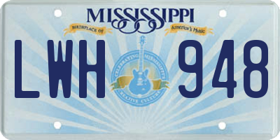 MS license plate LWH948