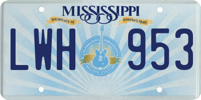 MS license plate LWH953