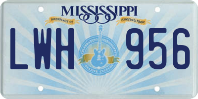 MS license plate LWH956