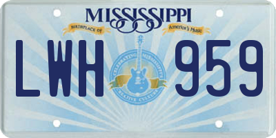 MS license plate LWH959