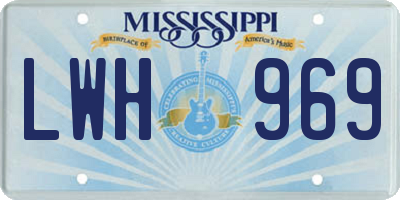 MS license plate LWH969