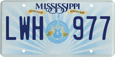 MS license plate LWH977