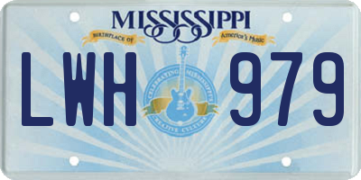 MS license plate LWH979