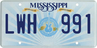 MS license plate LWH991