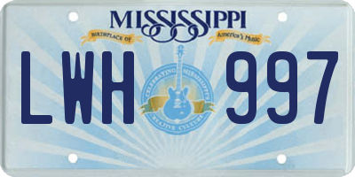 MS license plate LWH997