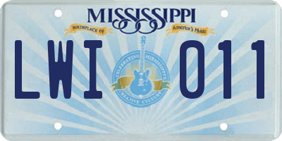 MS license plate LWI011
