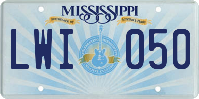 MS license plate LWI050