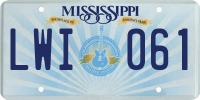 MS license plate LWI061