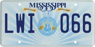 MS license plate LWI066